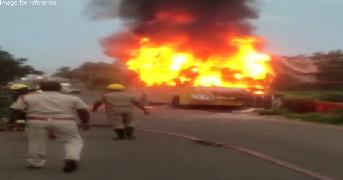 4 injured after bus catches fire in Bhubaneswar